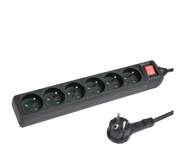HAMA Listwa zasilająca Standard 6gn, 3m, czarna - 1416387 - zdjęcie 2